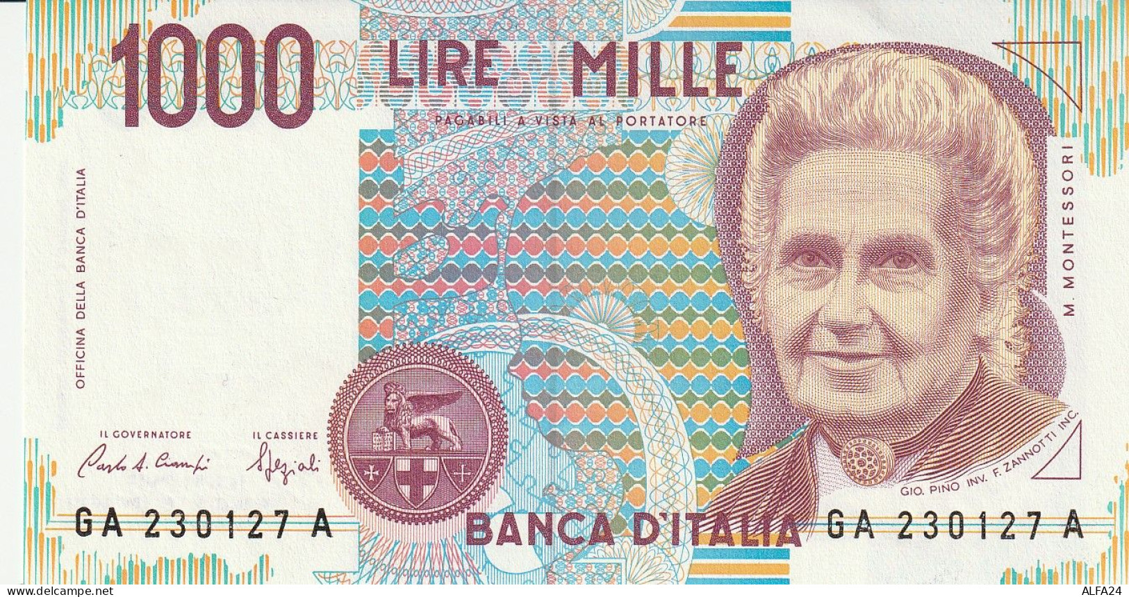 ITALIA LIRE 1000 MONTESSORI UNC (ZK1768 - 1000 Lire