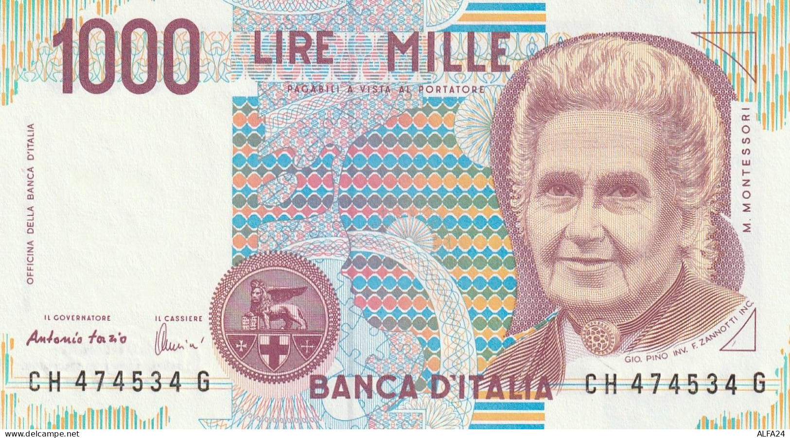 ITALIA LIRE 1000 MONTESSORI UNC (ZK1766 - 1.000 Lire