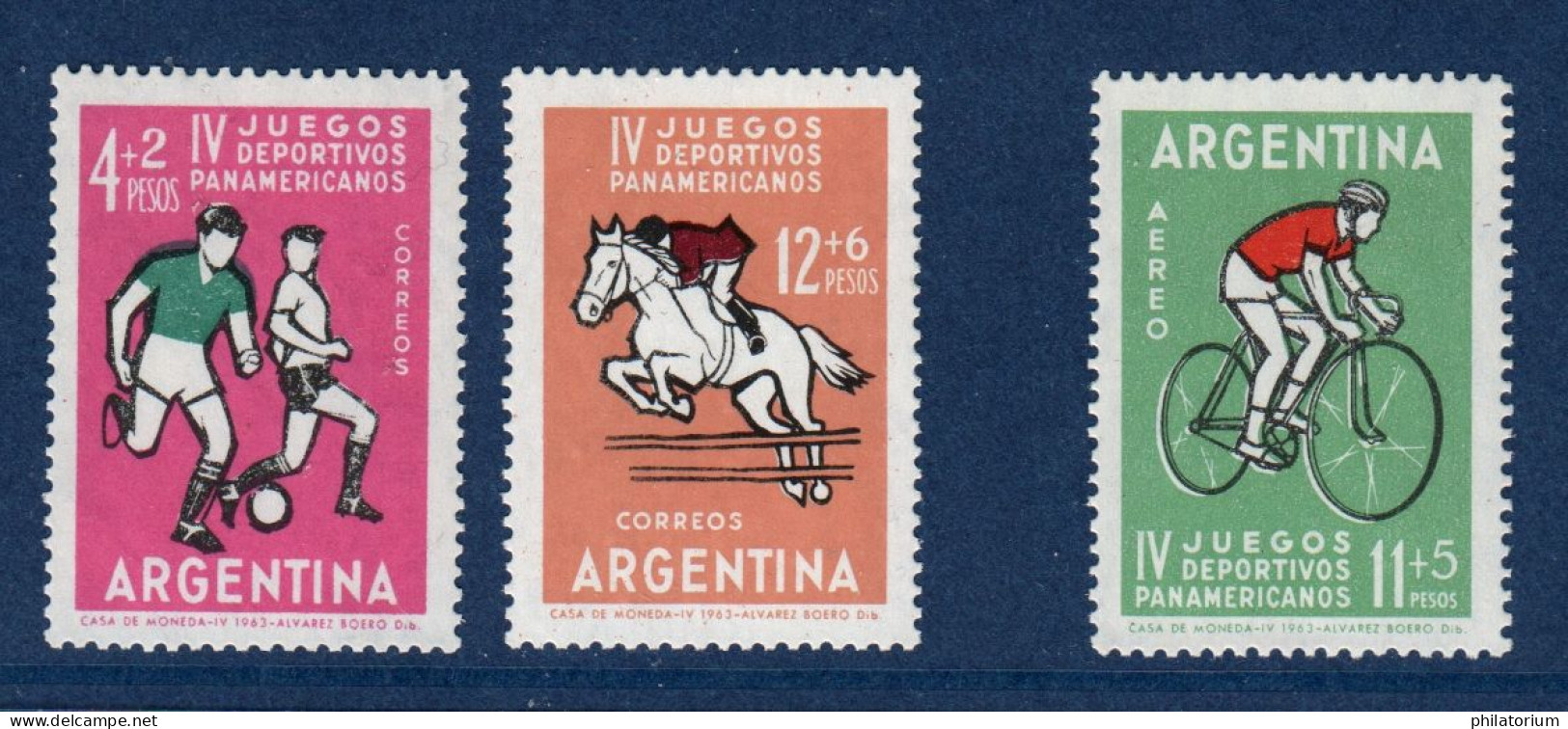 Argentina, Argentine, **, Yv 671,672 + PA 95, Mi 819, 820, 821, Sport, - Ungebraucht