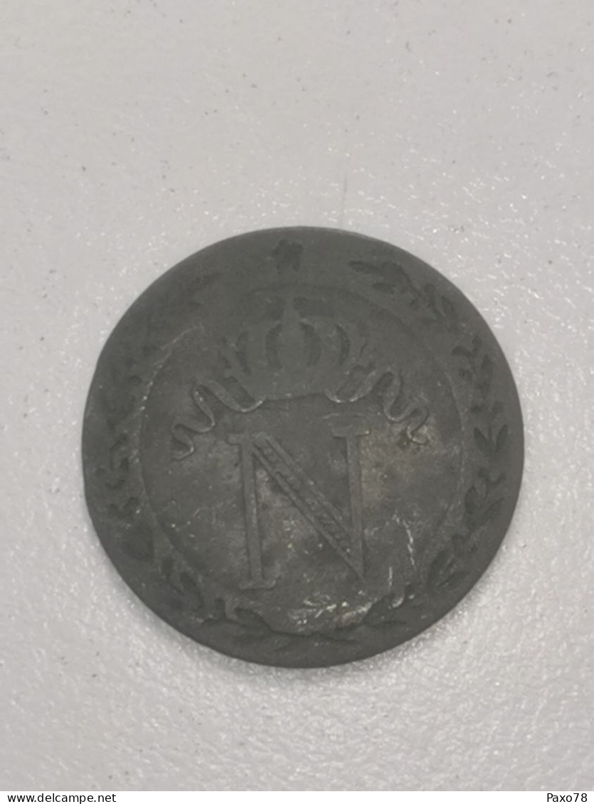 10 Cent Napoléon Au N Couronné En Billon 1809 - 500 Liras