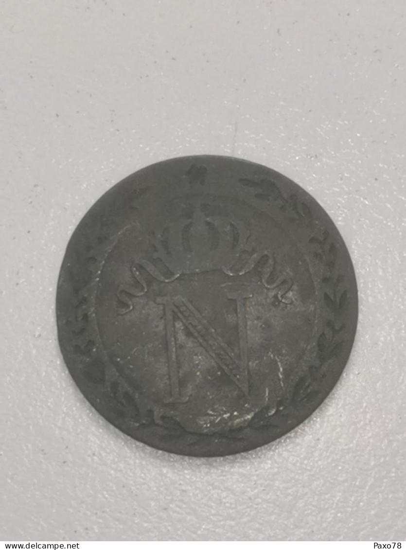 10 Cent Napoléon Au N Couronné En Billon 1809 - 500 Lire