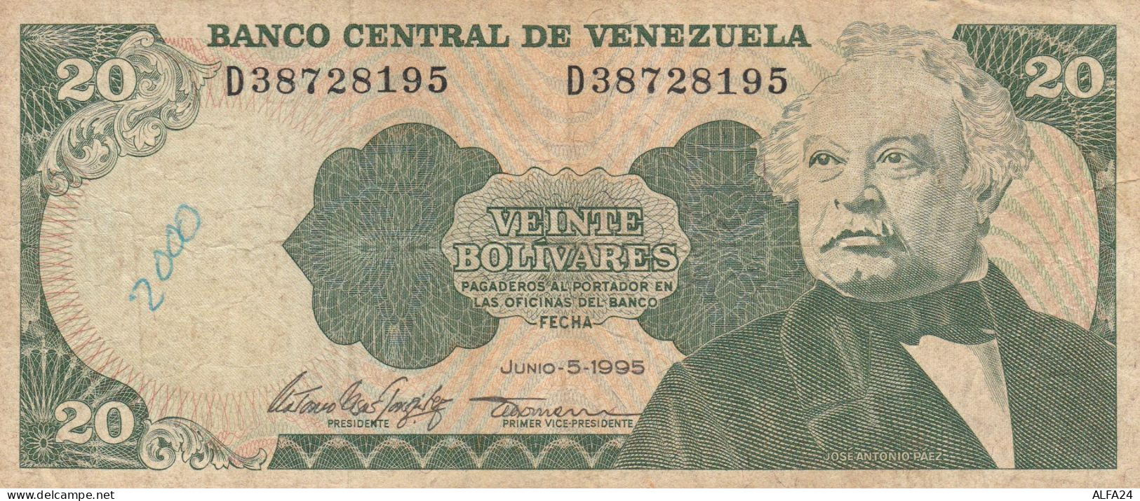 BANCONOTA VENEZUELA 20 VF (ZX1516 - Venezuela