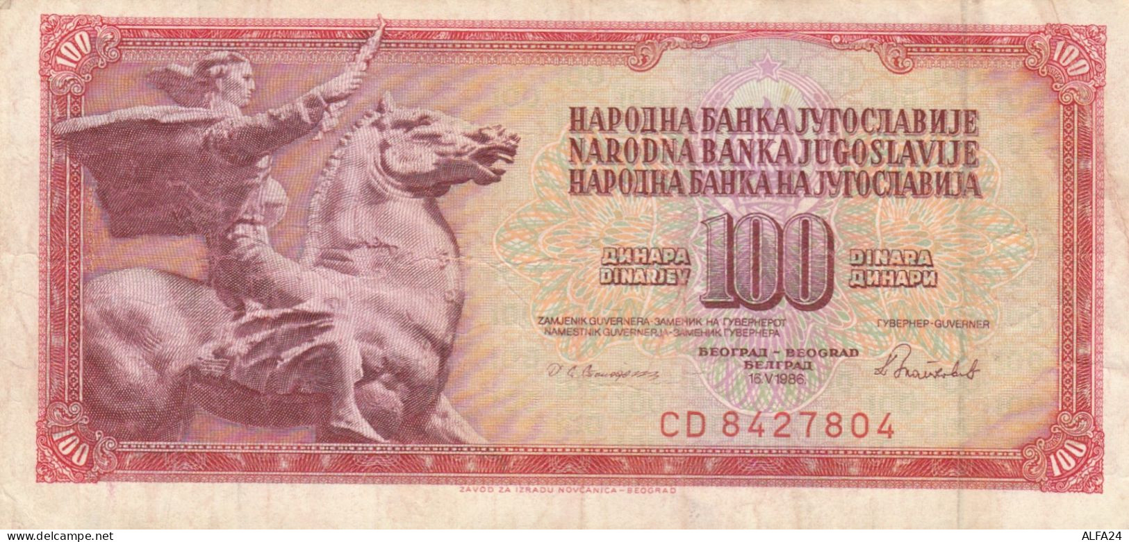 BANCONOTA 100 DINARA JUGOSLAVIA VF (ZX1504 - Yougoslavie