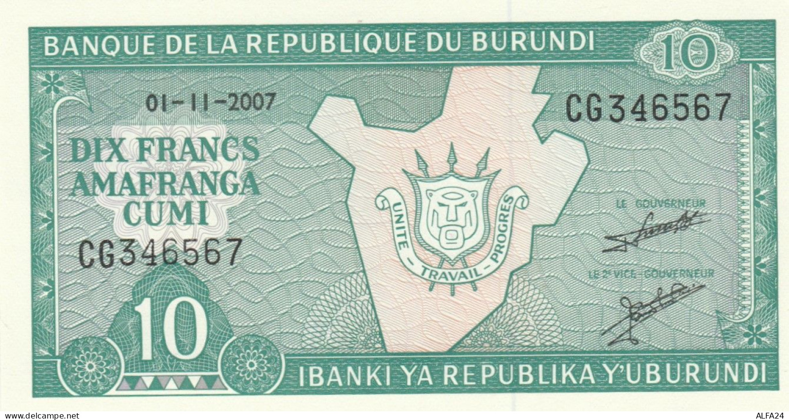 BANCONOTA BURUNDI 10 2007 UNC (ZX1470 - Burundi