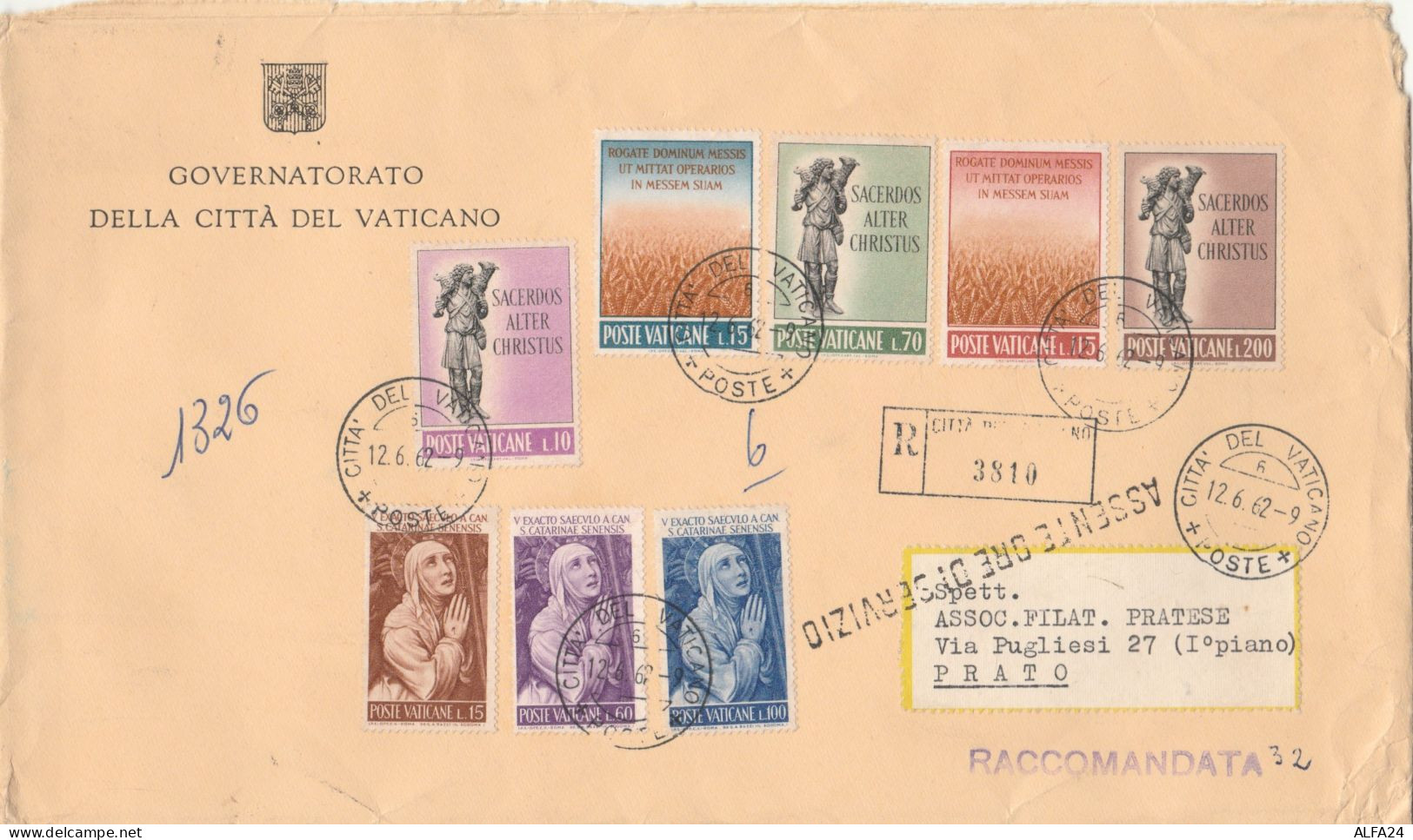 RACCOMANDATA VATICANO 1962 (ZX1619 - Lettres & Documents