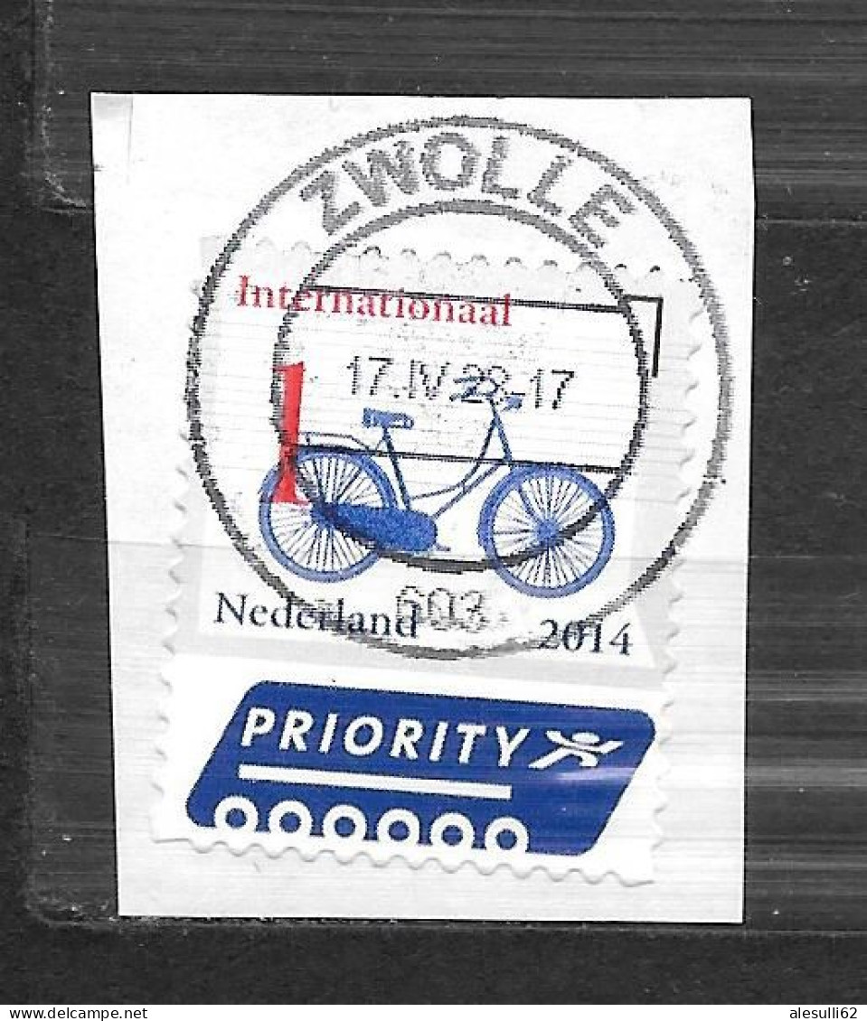 NEDERLAND BICYCLE - Yvert. 3131. Sur Fragment. Timbre ZWOLLE-  2014 - Usado