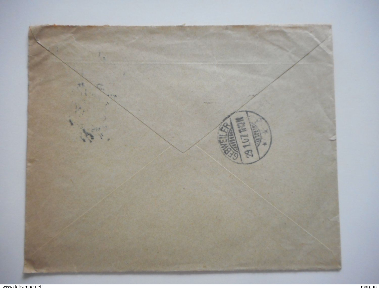 ENVELOPPE MULHOUSE POUR GUEBWILLER , COMMERCIALE 1907  MANNERVEREIN VOM ROTHEN KREUZ - Collections (sans Albums)