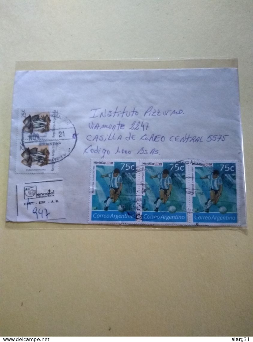Argentina.reg Cover Small Place.usa94*3 + Fungi Stamps.inland Use E7 Reg Post Conmems 1or2 Pieces. - 1994 – Estados Unidos