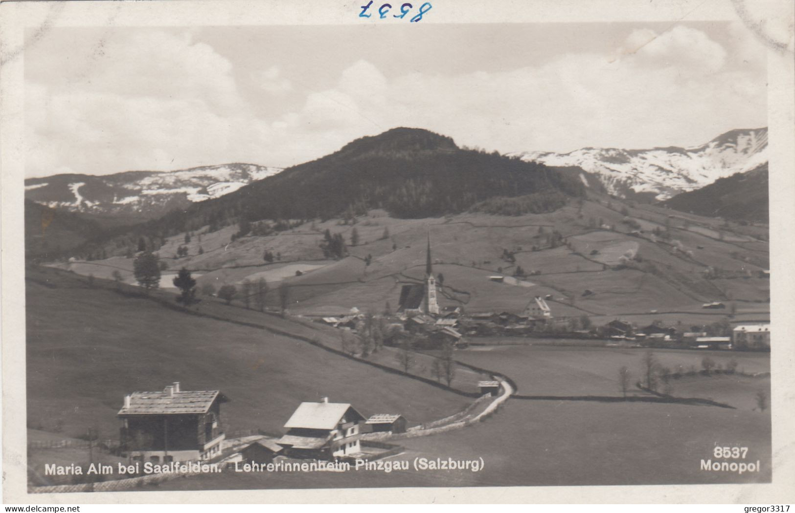 E405) MARIA ALM Bei SAALFELDEN - Lehrerinnenheim PINZGAU - Straße Häuer Kirche - Alte FOTO AK - Saalfelden