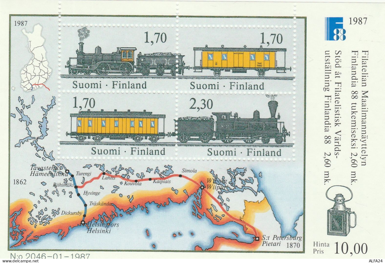 1 FOGLIETTO NUOVO FINLANDIA (ZY21 - Hojas Bloque