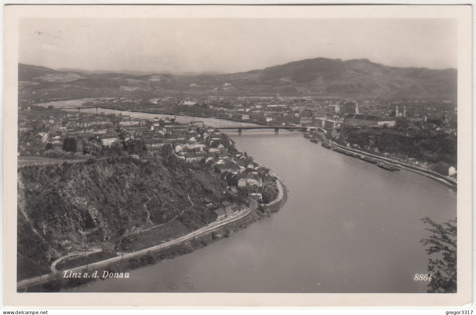 E422) LINZ A. D. DONAU - Blick über Donau Auf Häuser U. Brücken 1953 - Linz