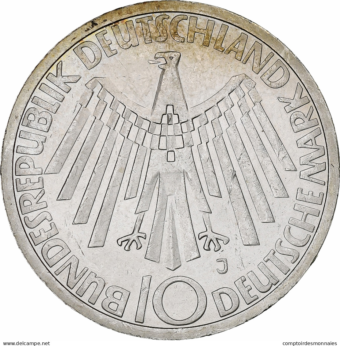 Monnaie, République Fédérale Allemande, 10 Mark, 1972, Hamburg, SUP+, Argent - Commemorative