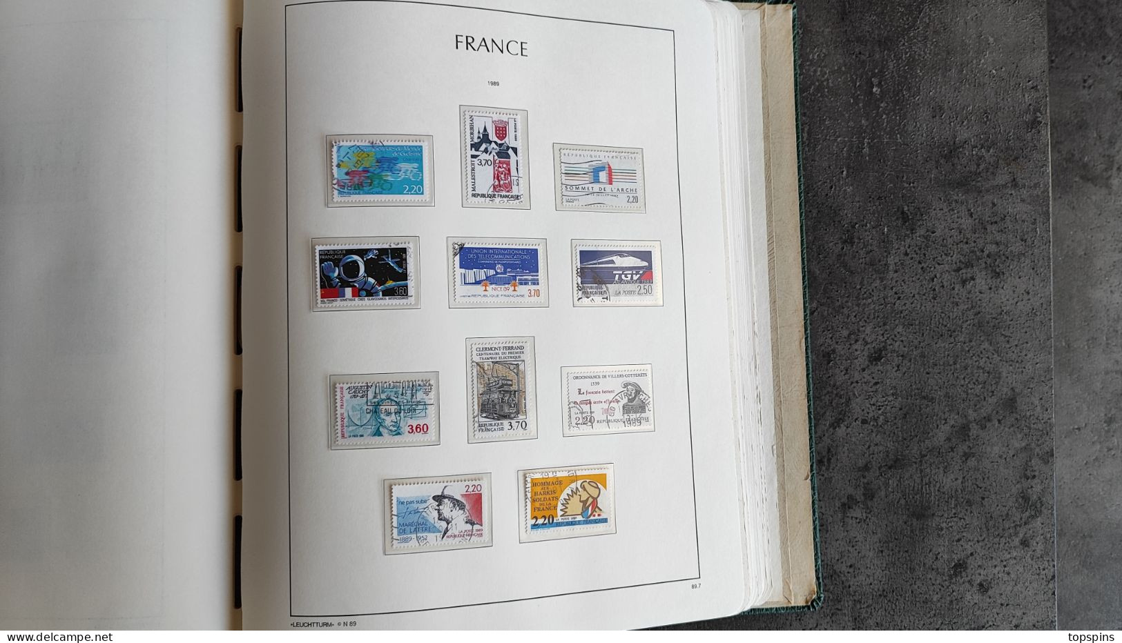 Timbre france obliteres album leuchtturm 1967 1989 complet tbe