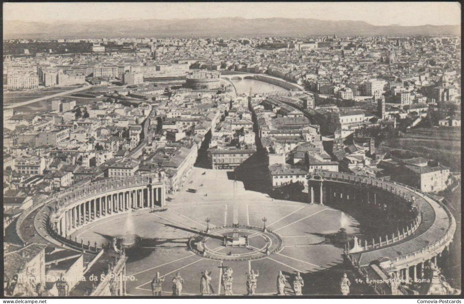 Panorama Da San Pietro, Roma, 1924 - Richter Foto Cartolina - Panoramic Views