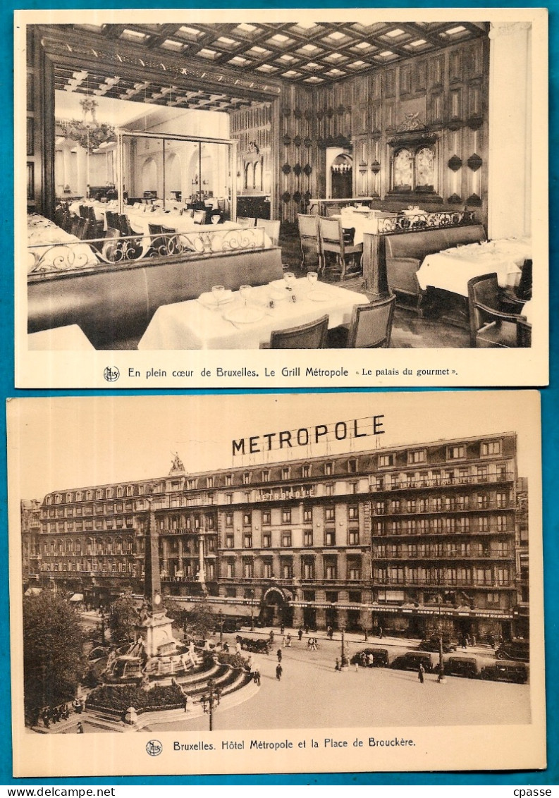 (Lot De 2) CPA CPSM Belgique Belgie BRUXELLES - Hôtel METROPOLE + Grill - Cafés, Hôtels, Restaurants