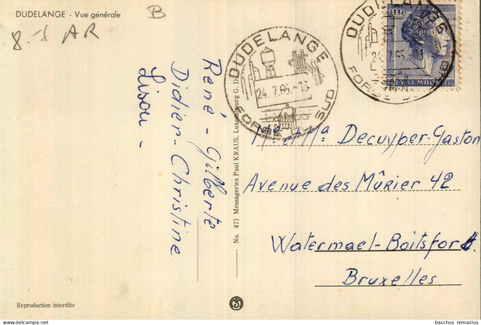 DUDELANGE -   Vue Générale   Messageries Paul Kraus Nr 471 - Dudelange