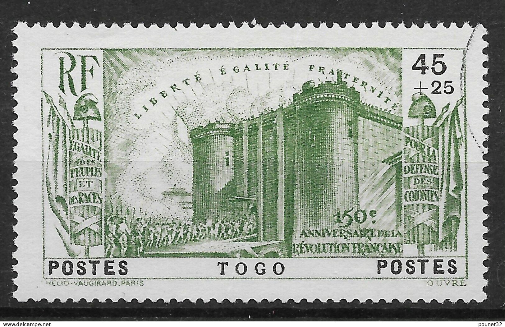 TIMBRE TOGO BASTILLE REVOLUTION N° 177 OBLITERATION TRES LEGERE - A VOIR - Used Stamps