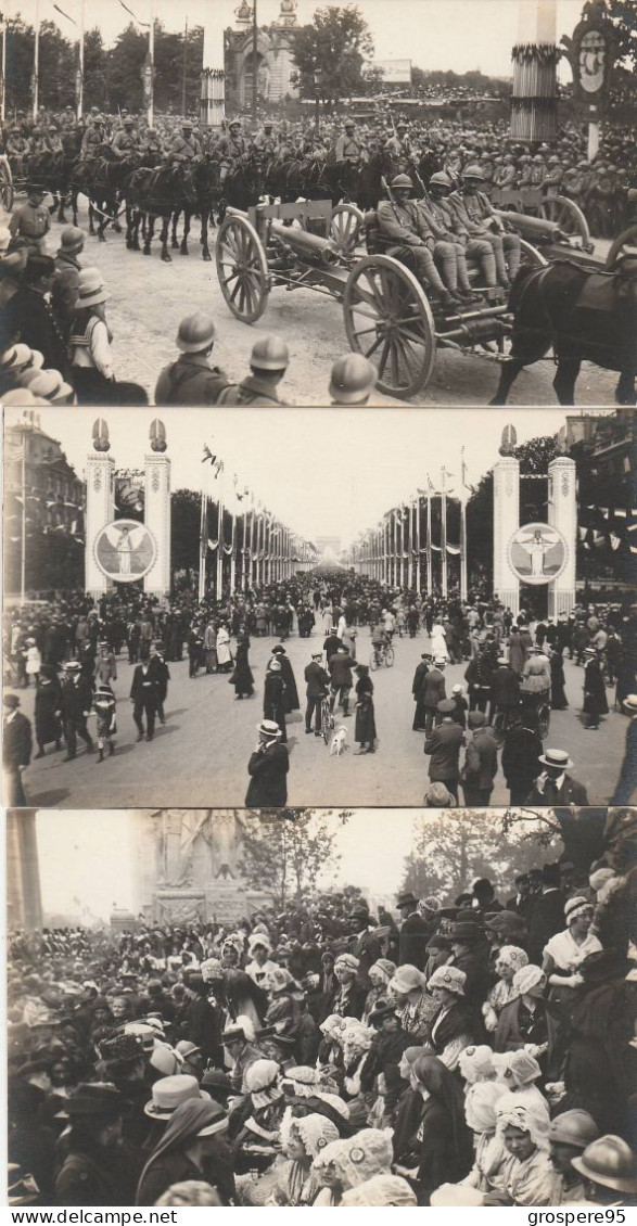 LES FETES DE LA VICTOIRE 14 JUILLET 1919 3 CARTES PHOTOS LEVY FILS & Cie PARIS - Guerra 1914-18