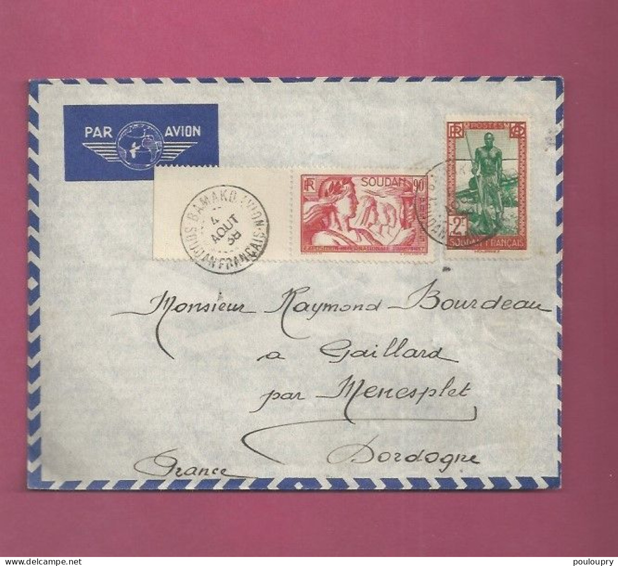 Lettre Par Avion De 1938 Pour La France - YT N° 84 Et 97 En BDF - Exposition Internationale De Paris - Lettres & Documents