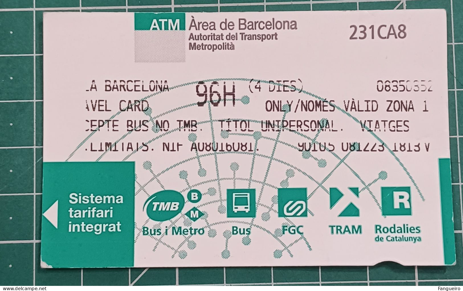 SPAIN  BUS TICKET BARCELONA - Europa