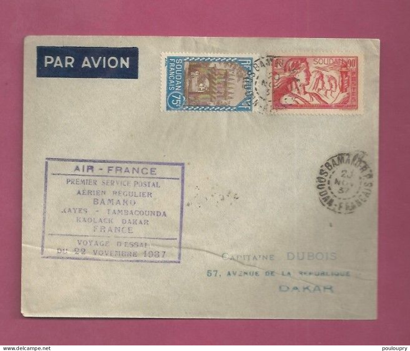 Lettre De 1937 Pour Le Sénégal - YT N° 75 Et 97 - Exposition Internationle De Paris - Briefe U. Dokumente