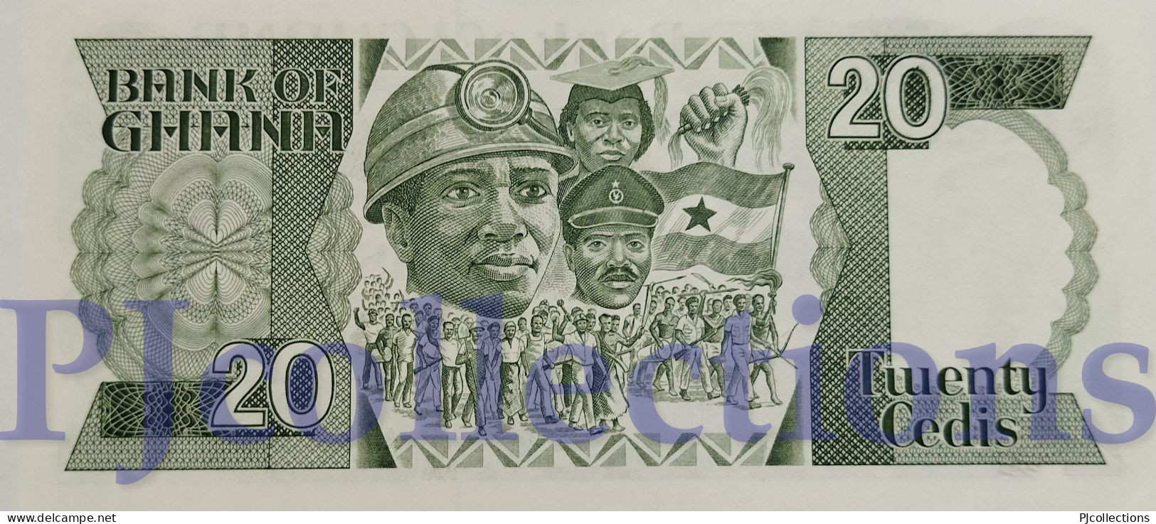 GHANA 20 CEDIS 1984 PICK 24a UNC PREFIX "A/1" - Ghana