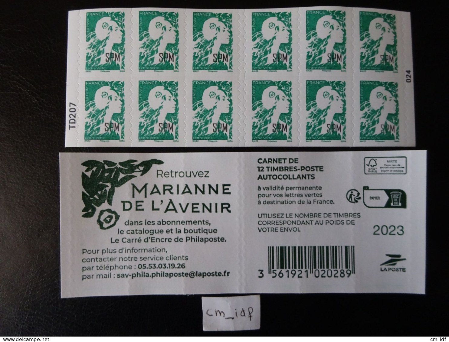 2023 CARNET MARIANNE L'AVENIR L.V. SPM. TD207 SAINT PIERRE ET MIQUELON SURCHARGE DÉCALÉE À DROITE - Carnets