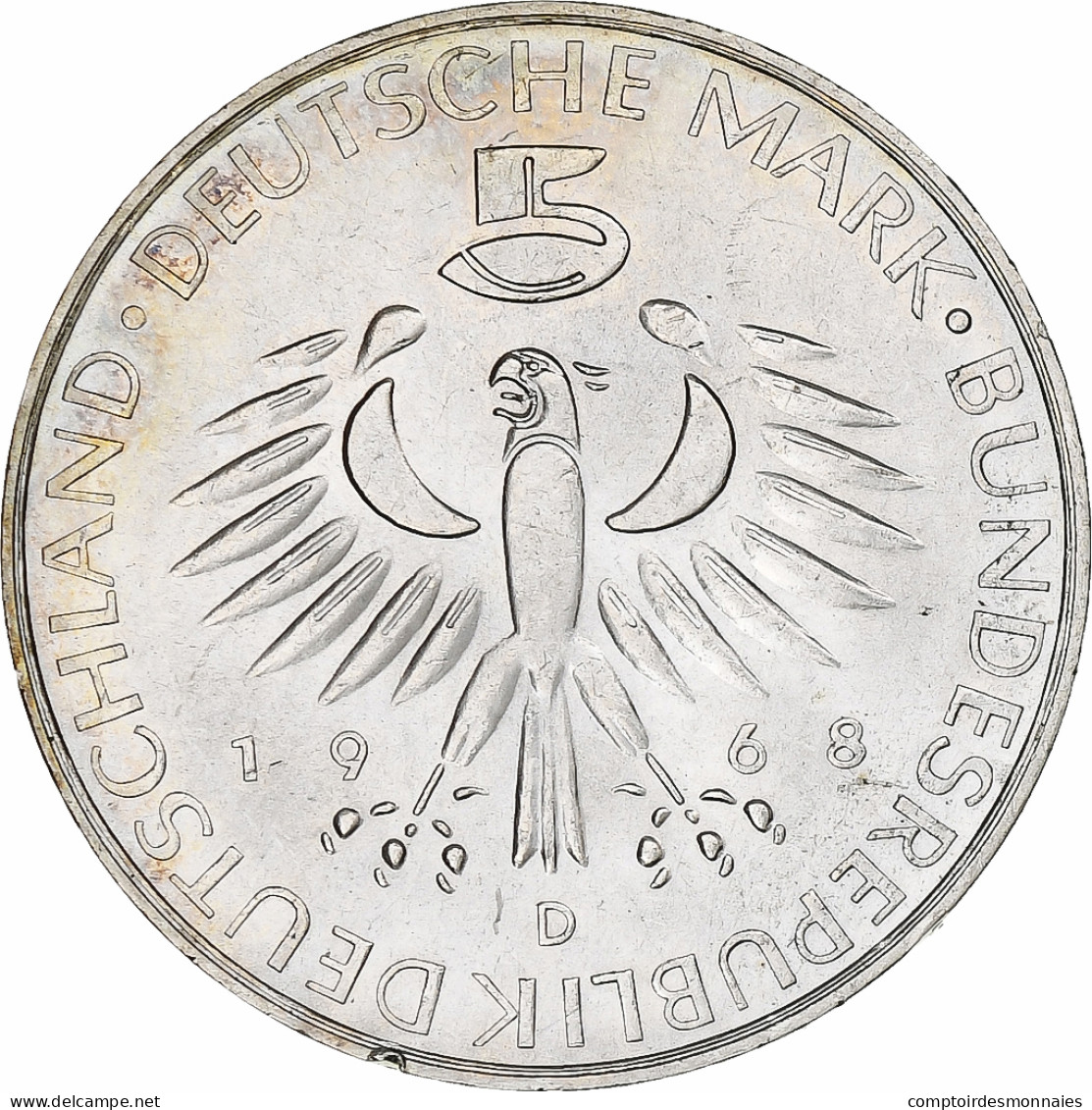 Monnaie, République Fédérale Allemande, 5 Mark, 1968, Munich, Germany, SUP+ - 5 Marchi