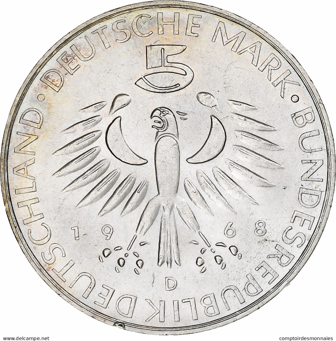 Monnaie, République Fédérale Allemande, 5 Mark, 1968, Munich, Germany, SUP+ - 5 Mark