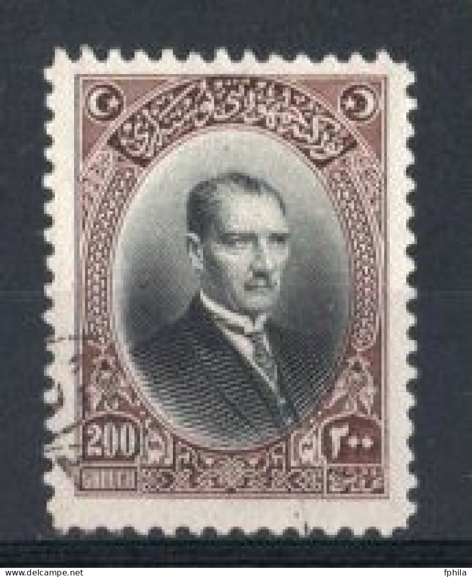 1926 TURKEY 200 K. LONDON PRINTING POSTAGE STAMP MICHEL: 856 USED - Oblitérés