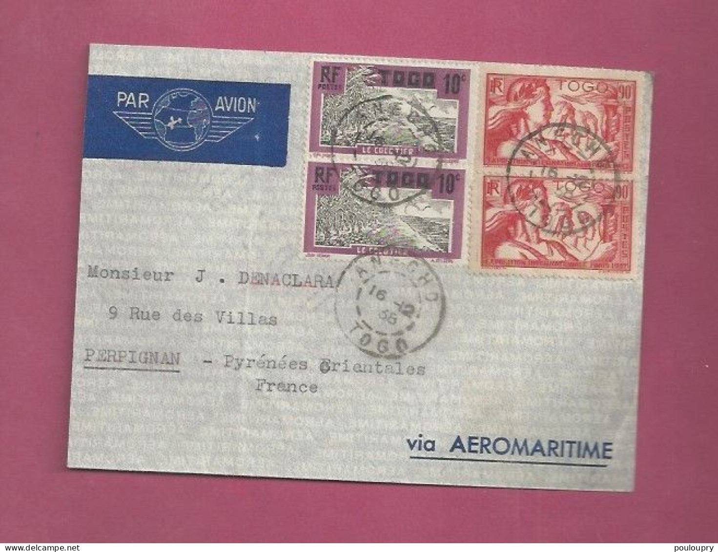 Lettre Par Avion De 1938 Pour La France - YT N° 128 En Paire Et 169 En Paire - Exposition Internationale De Paris - Covers & Documents