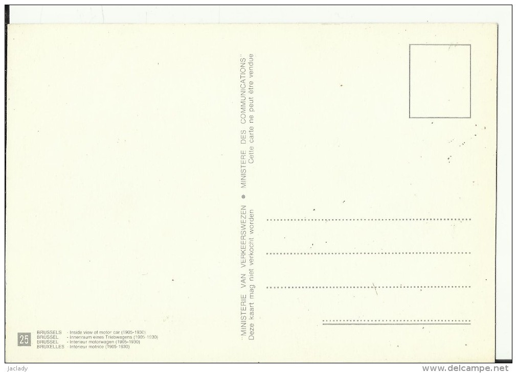 Bruxelles -- Intérieur Motrice (1905-1930).    (2 Scans) - Spoorwegen, Stations
