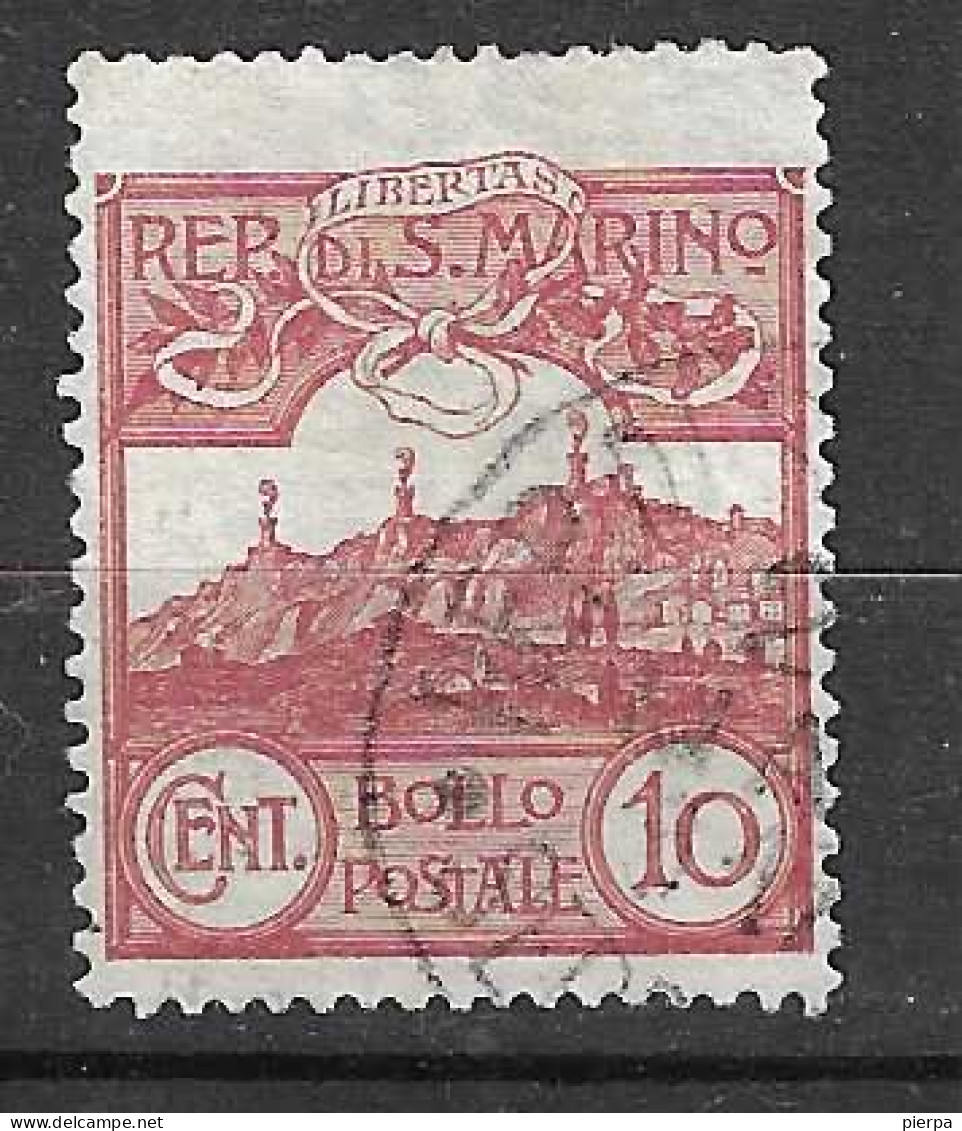 SAN MARINO - 1903 - ORDINARIA MONTE TITANO - C.10 -  USATO (YVERT 36 - MICHEL 36  SS 36) - Usados