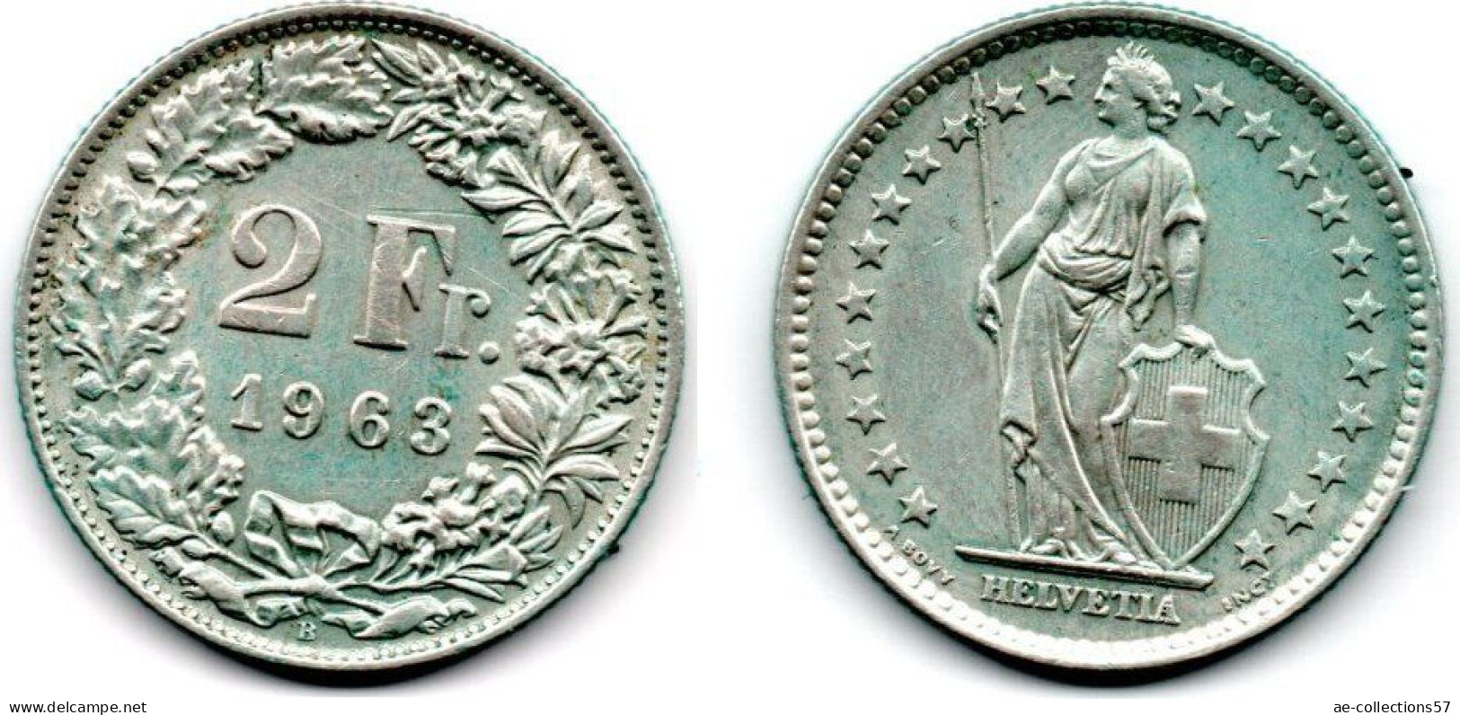 MA 29166 / Suisse - Schweiz - Switzerland 2 Francs 1963 B SUP - Altri & Non Classificati