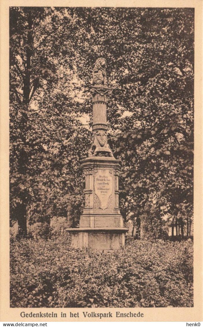 Enschede Gedenkstein In Het Volkspark K6422 - Enschede