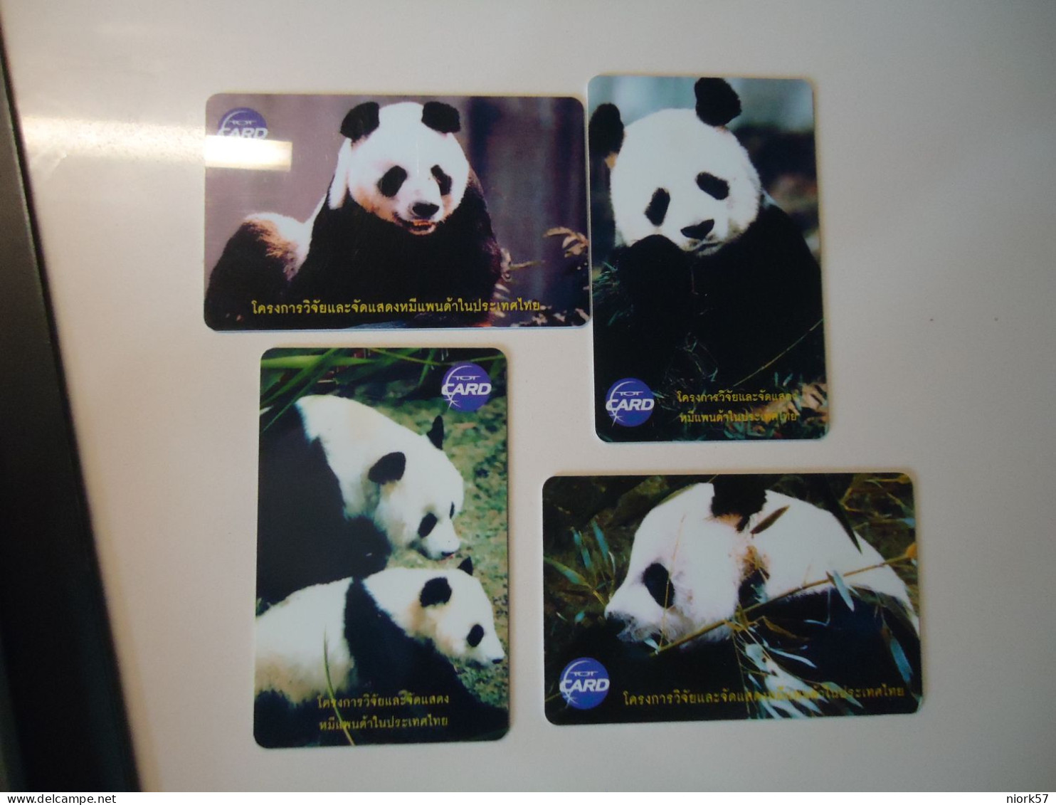 THAILAND   USED 4 CARDS TOT ANIMALS PANDA - Jungle