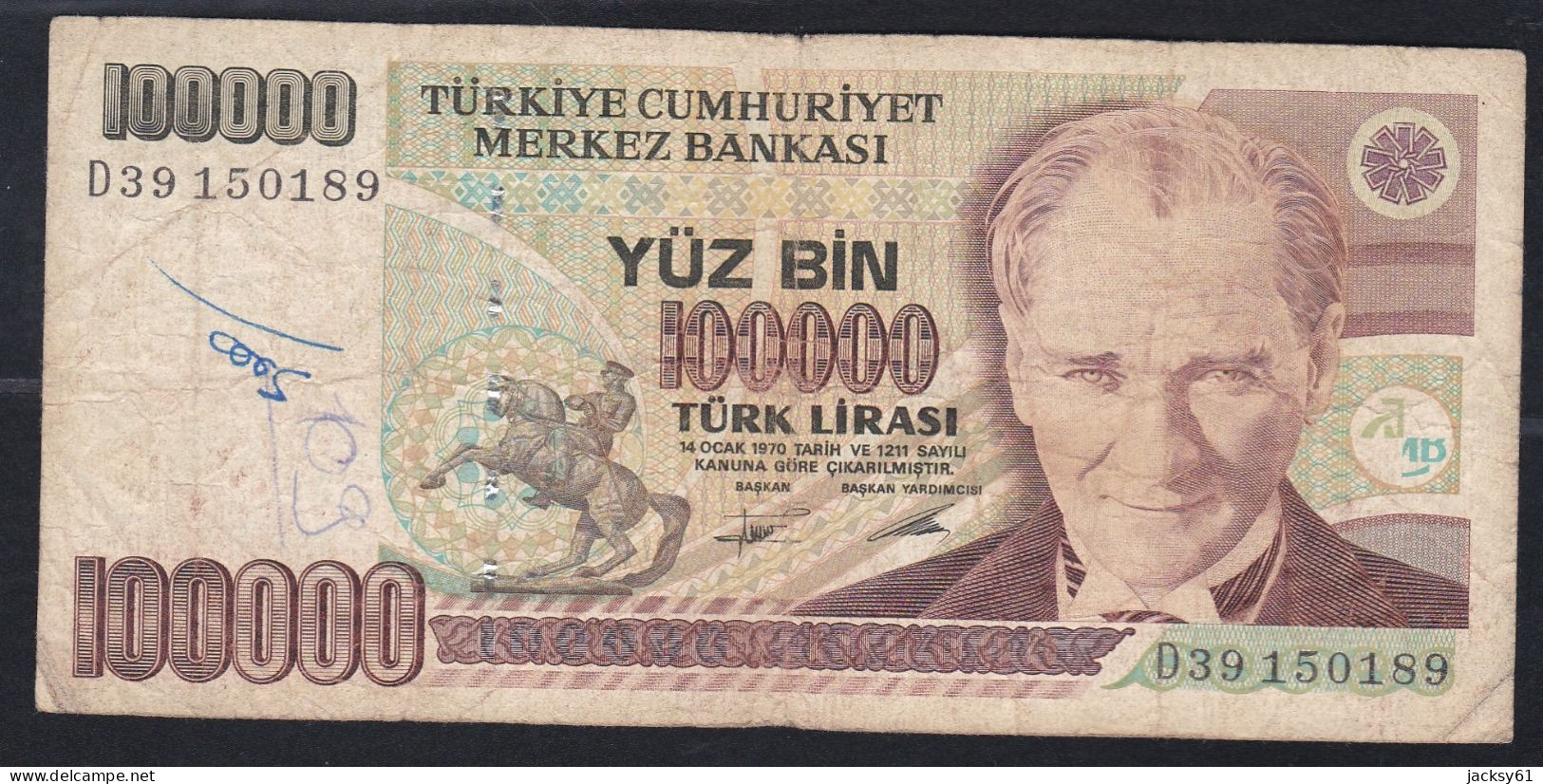 100000 Yüz Bin Türk Lirasi - 1970 - Turquie