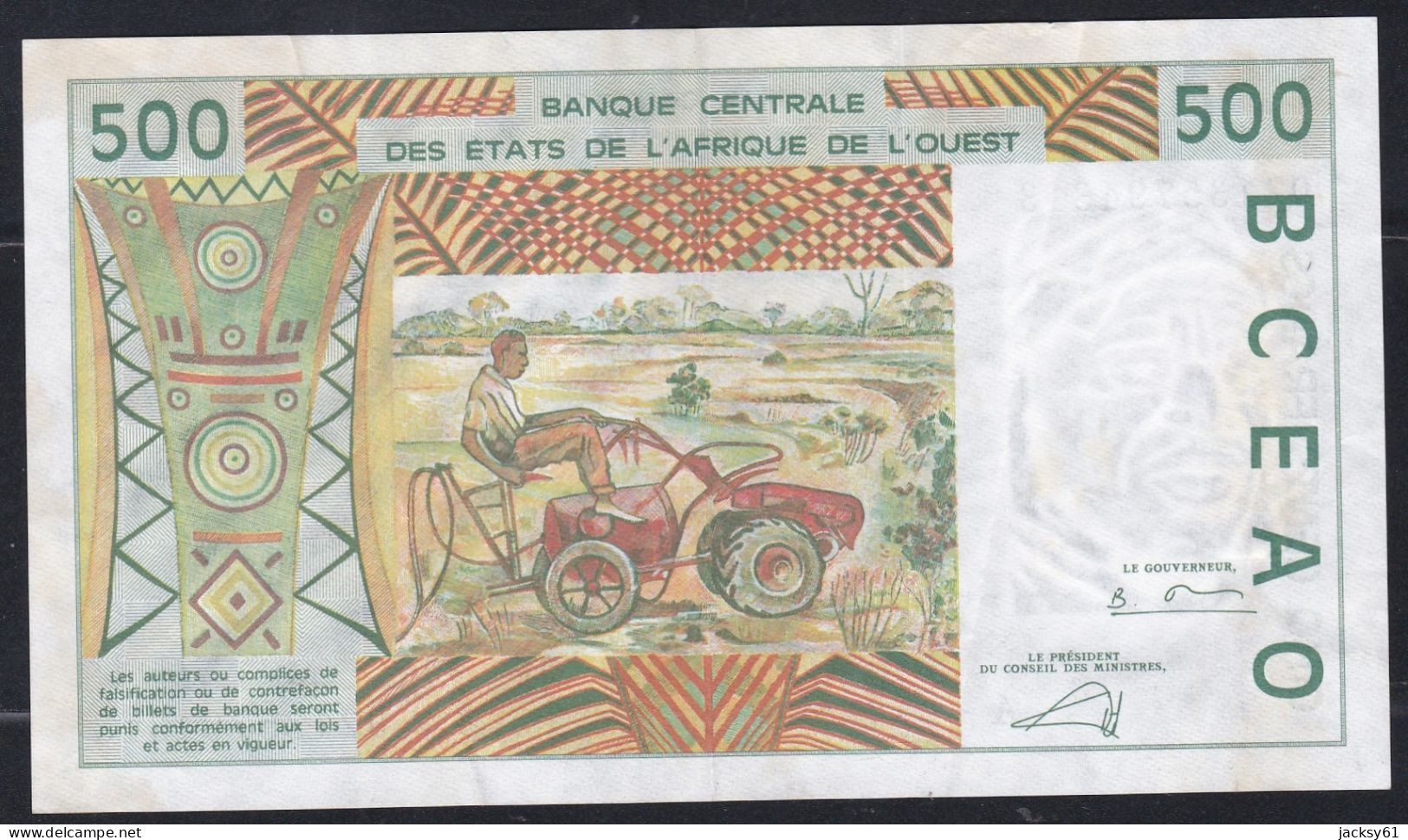 500 Francs - Banque Centrale Des états De L'afrique De L'ouest - États D'Afrique De L'Ouest