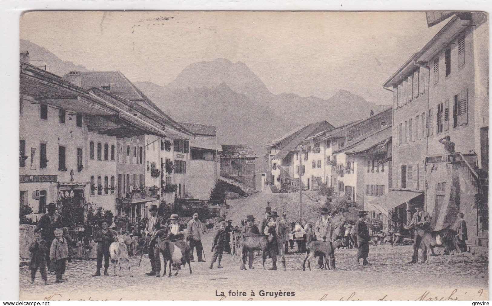 Gruyères - La Foire, Chèvres /Ziegen /goats. Foire / Fear / Viehmarkt - Ferias