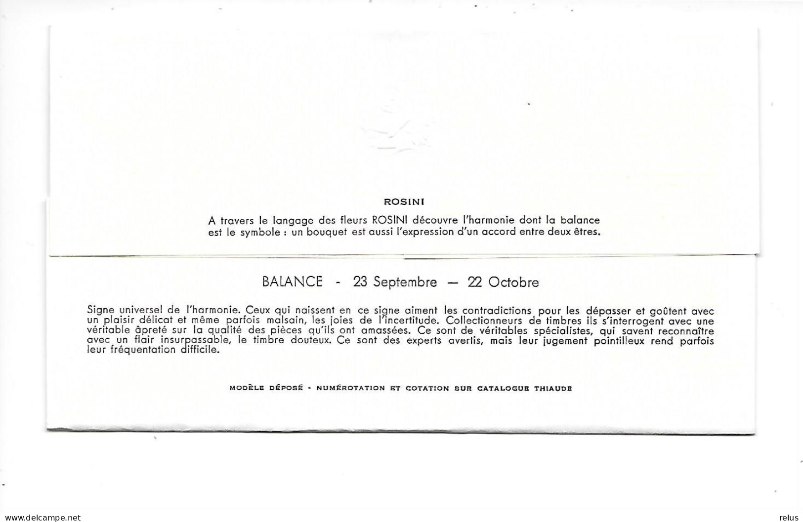 Sérigraphie De Rosini Préo 155 Non Voyagée Signe Du Zodiaque Balance - Geboorte