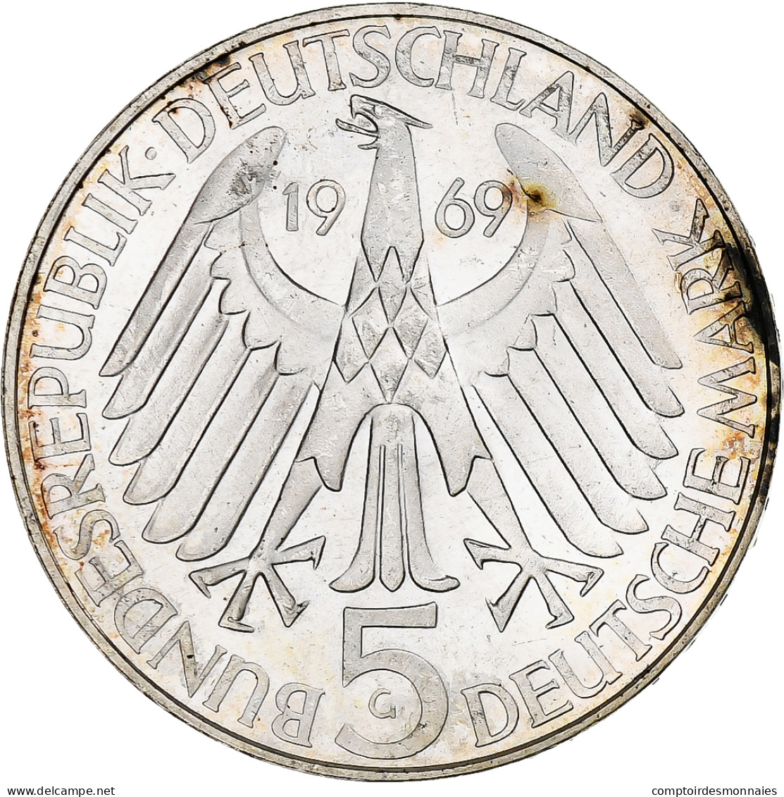 Monnaie, République Fédérale Allemande, 5 Mark, 1969, Karlsruhe, Germany - 5 Mark