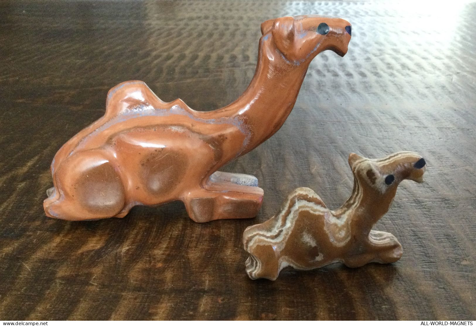 Set Of 2 Decorative Handmade Stone Camels Animal Figurine, From Morocco - Other & Unclassified