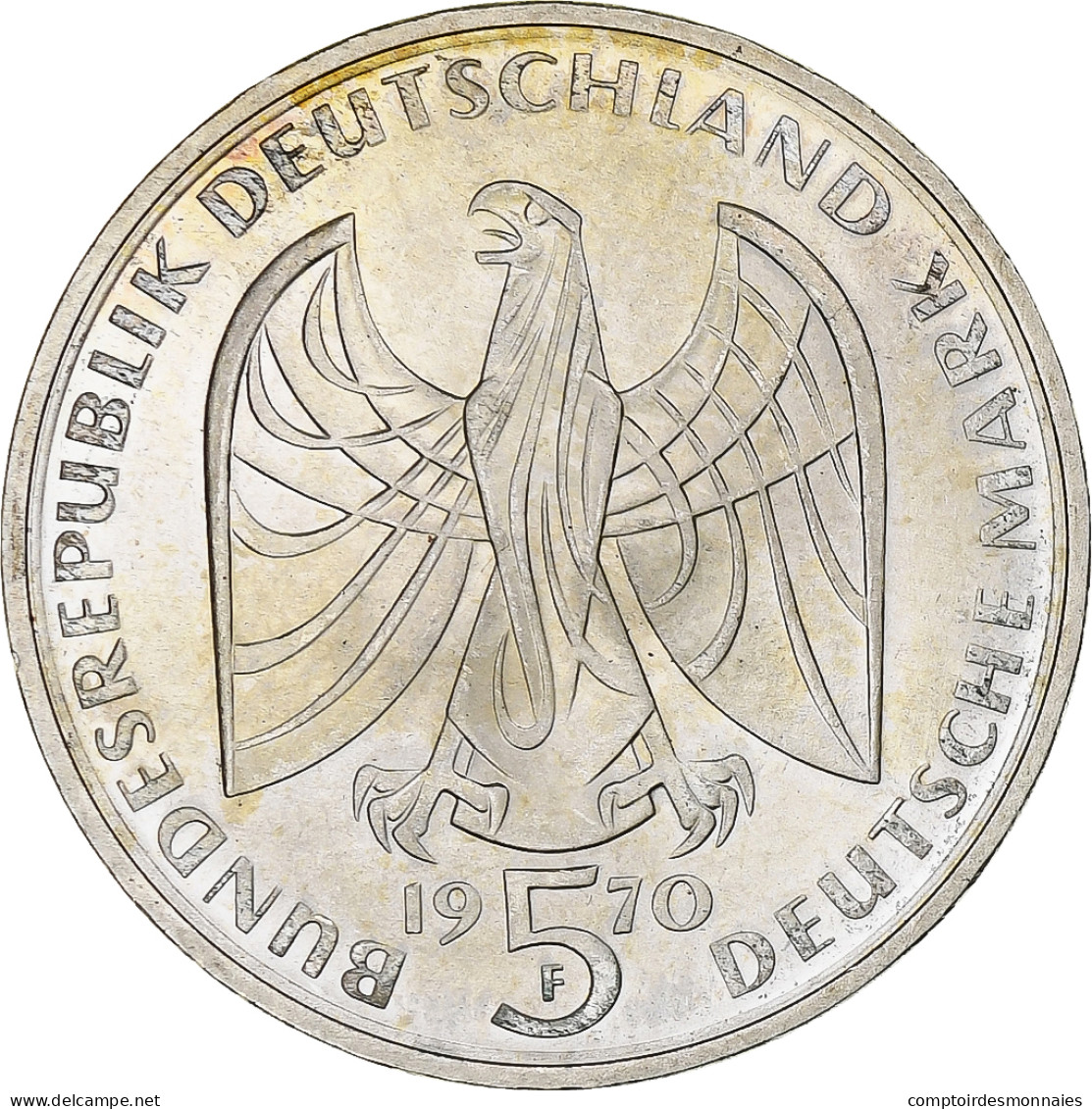 Monnaie, République Fédérale Allemande, 5 Mark, 1970, Stuttgart, Germany - 5 Mark