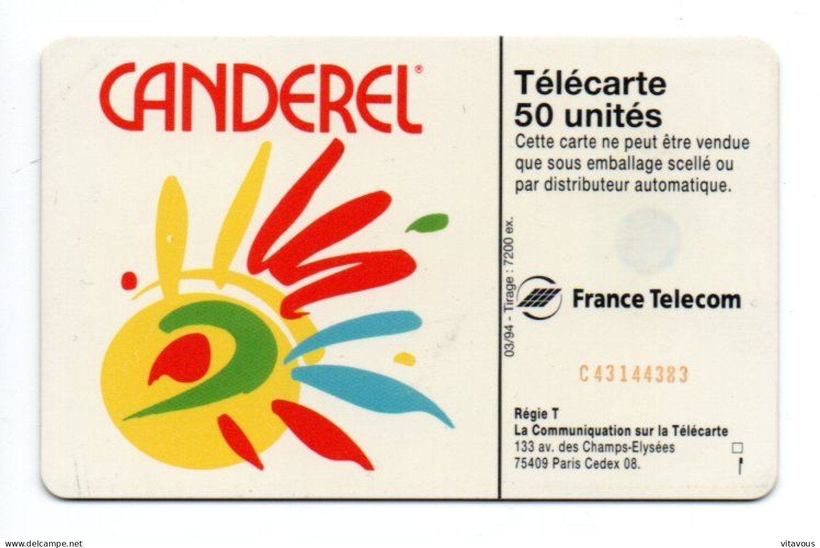 En 899 Baba Au CANDEREL  Sucre Télécarte FRANCE 50 Unités Phonecard  (F 422) - 50 Unités   