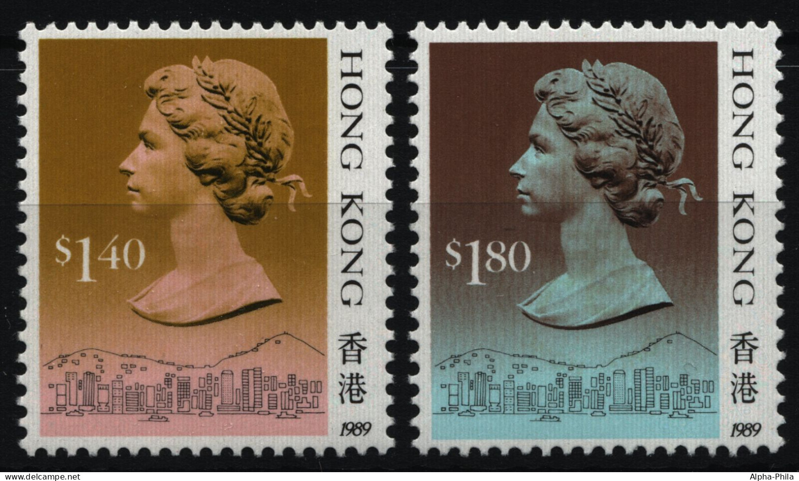 Hongkong 1989 - Mi-Nr. 548-549 III ** - MNH - Freimarken - Queen Elizabeth II - Ungebraucht