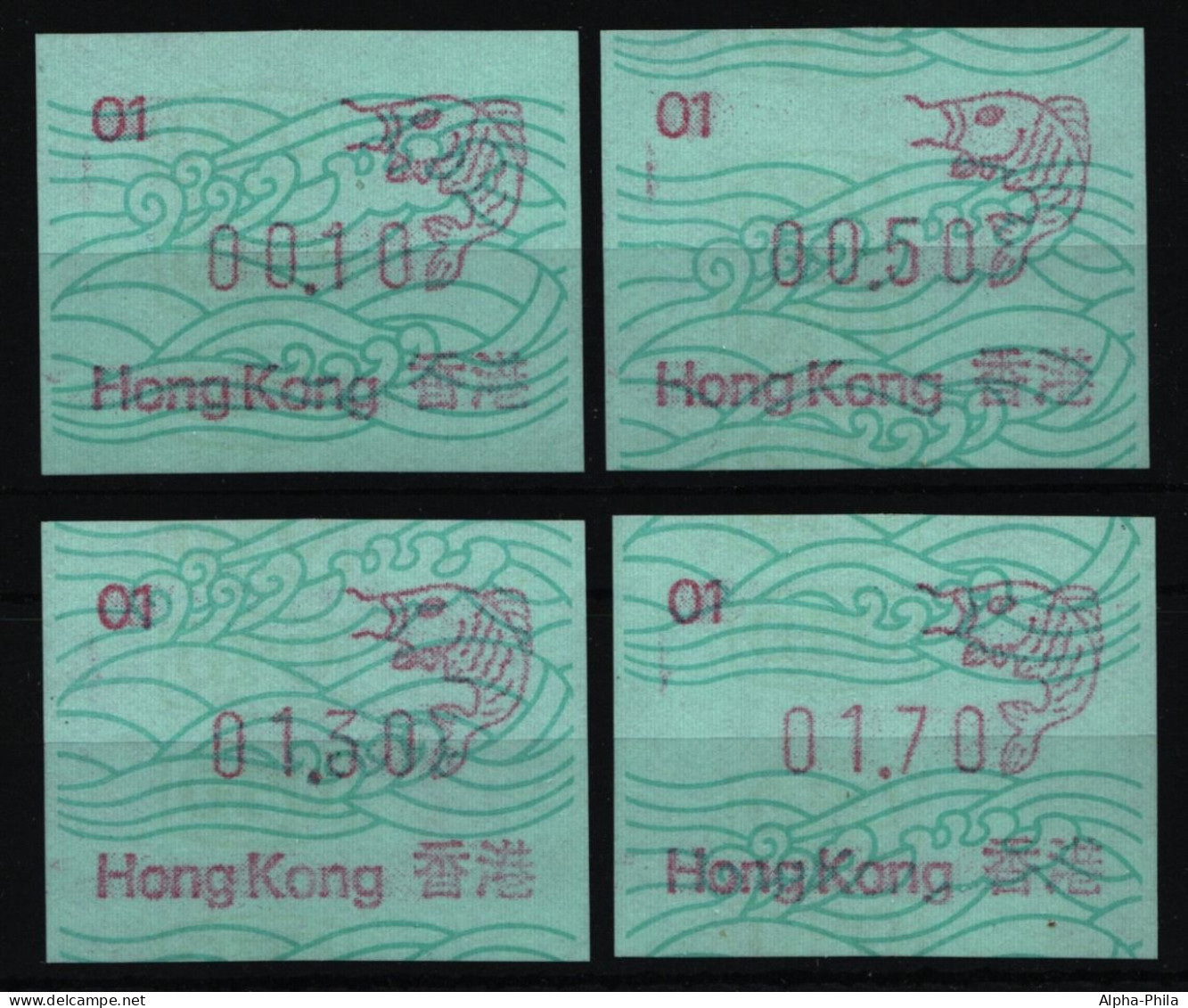 Hongkong 1986 - Mi-Nr. ATM 1 ** - MNH - Automat 01 - 4 Wertstufen - Fisch - Distributori