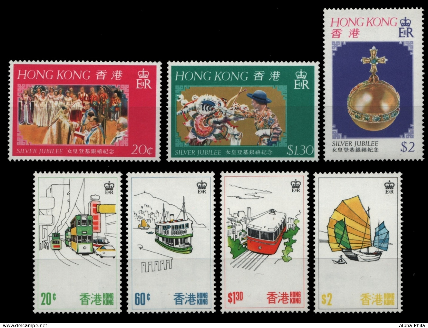 Hongkong 1977 - Mi-Nr. 331-333 & 337-340 ** - MNH - 2 Ausgaben - Neufs