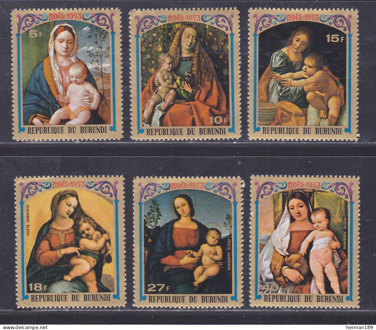 BURUNDI N°  577 à 579, A313 à 315 ** MNH Neufs Sans Charnière, TB (D5828) Noël, Tableaux Religieux -1973 - Nuevos