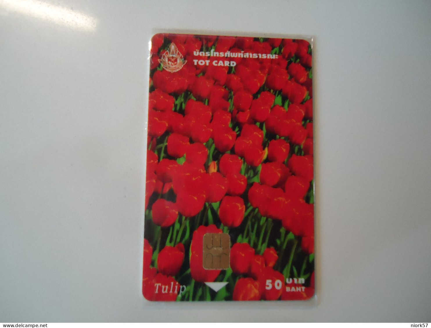 THAILAND USED CARDS TOT CHIPS PLANTS FLOWERS TULIPS - Fiori