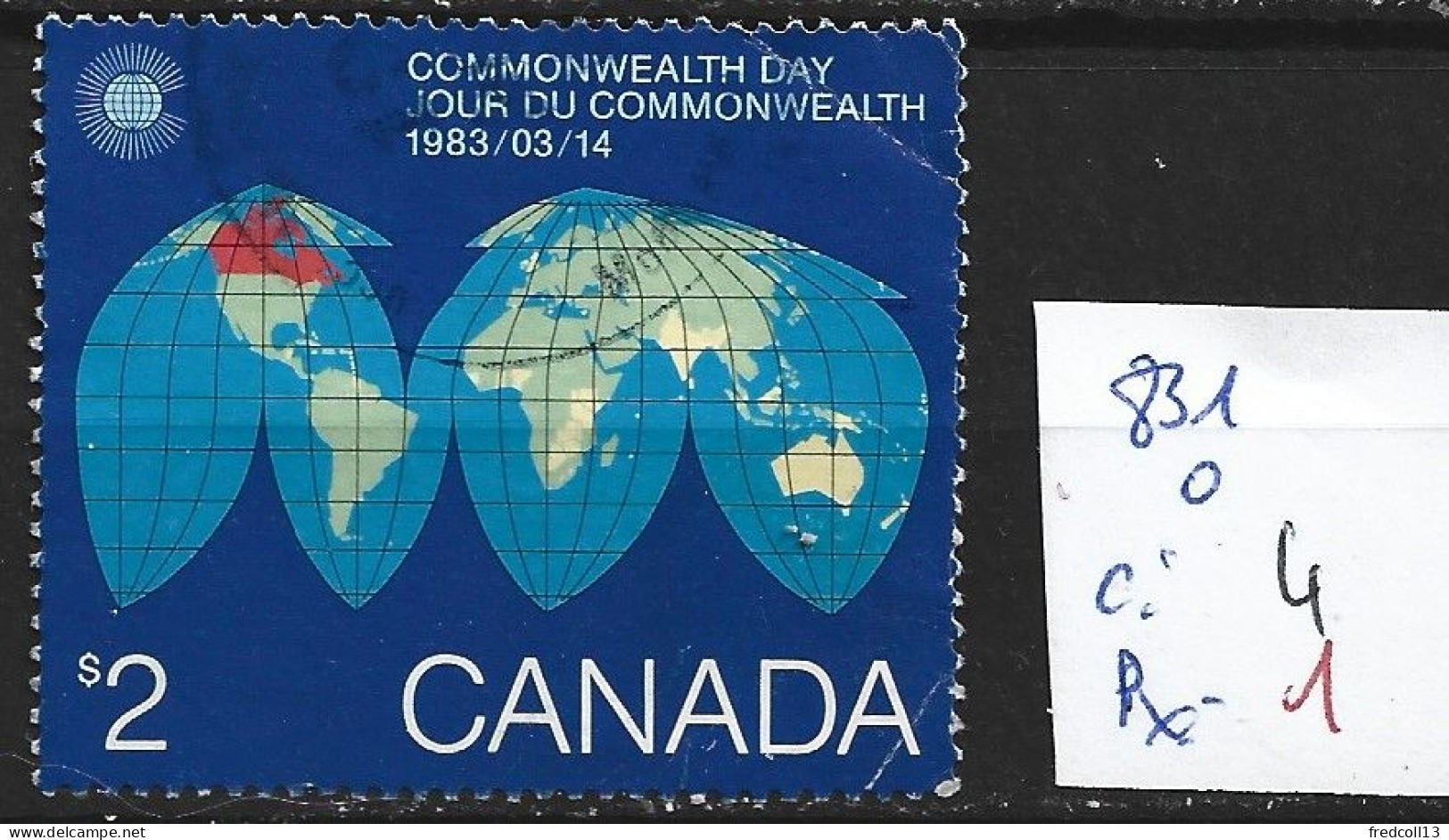 CANADA 831 Oblitéré Côte 4 € - Used Stamps